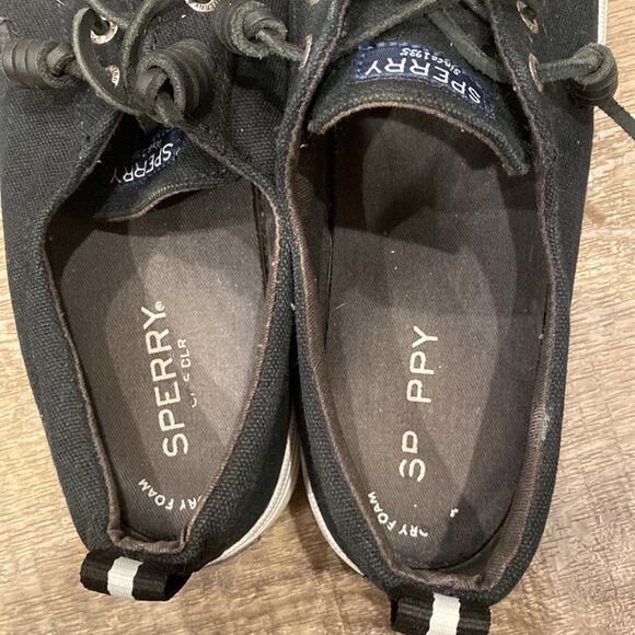 Sperry Women's Crest Vibe Washed Sneakers Black Size 8 - Picture 5 of 8
